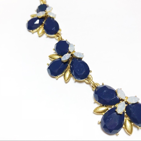 J.Crew Navy Flower Statement Necklace - Picture 3 of 6